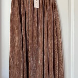 Brown Pleated Skirt